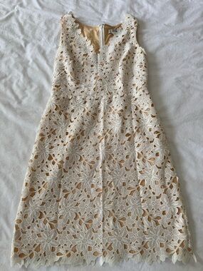 LOFT White Floral Lace Dress Size 0